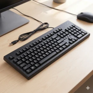 HP SK2086 Wired USB Keyboard – Refurbished | Full-Size Quiet Keyboard with Numeric Keypad